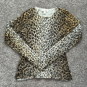 Mainbocher pure cashemere animal / cheetah print sweater